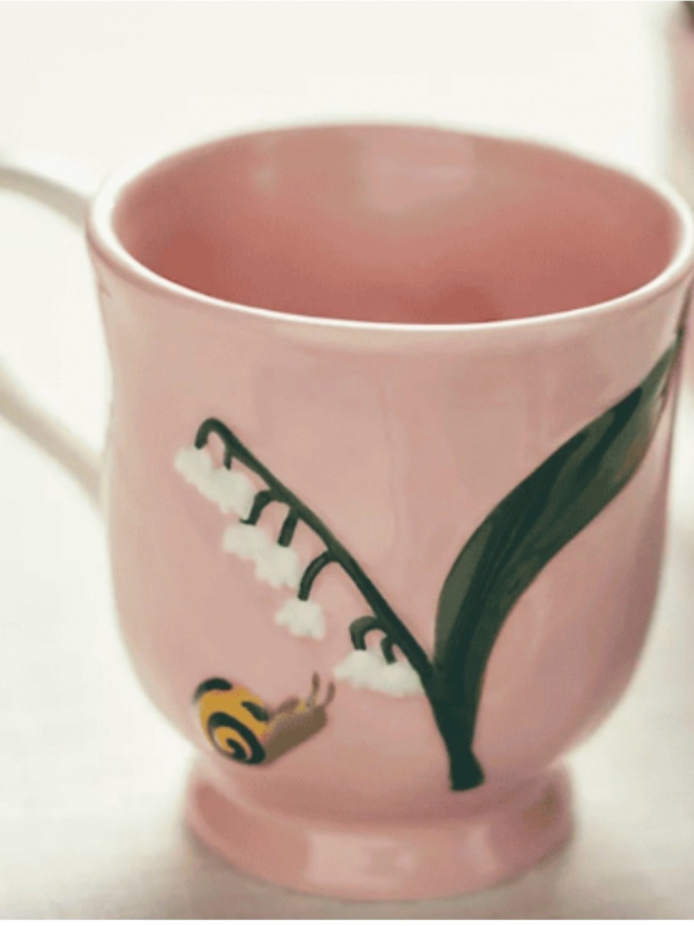 Anthropologie NWT Faye Cottagecore Garden Mug Cute Snail Lily of the Valley